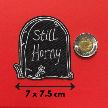 Still Horny Patch | Funny iron-on patch  Ziya Blue