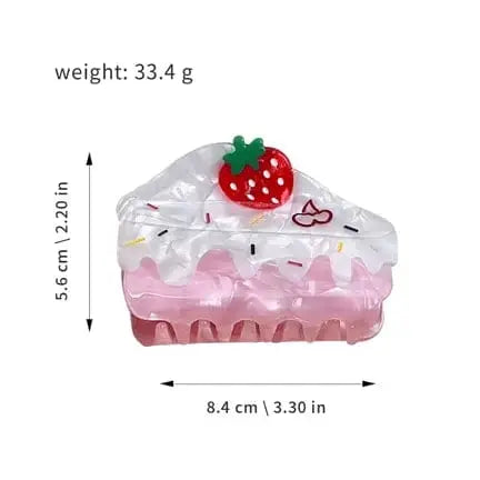 Strawberry Cake Hair Claw: Kawaii Hair Accessory Ziya Blue Ziya Blue