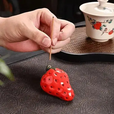 Strawberry Ceramic Incense Holder 🍓✨ Ziya Blue Ziya Blue