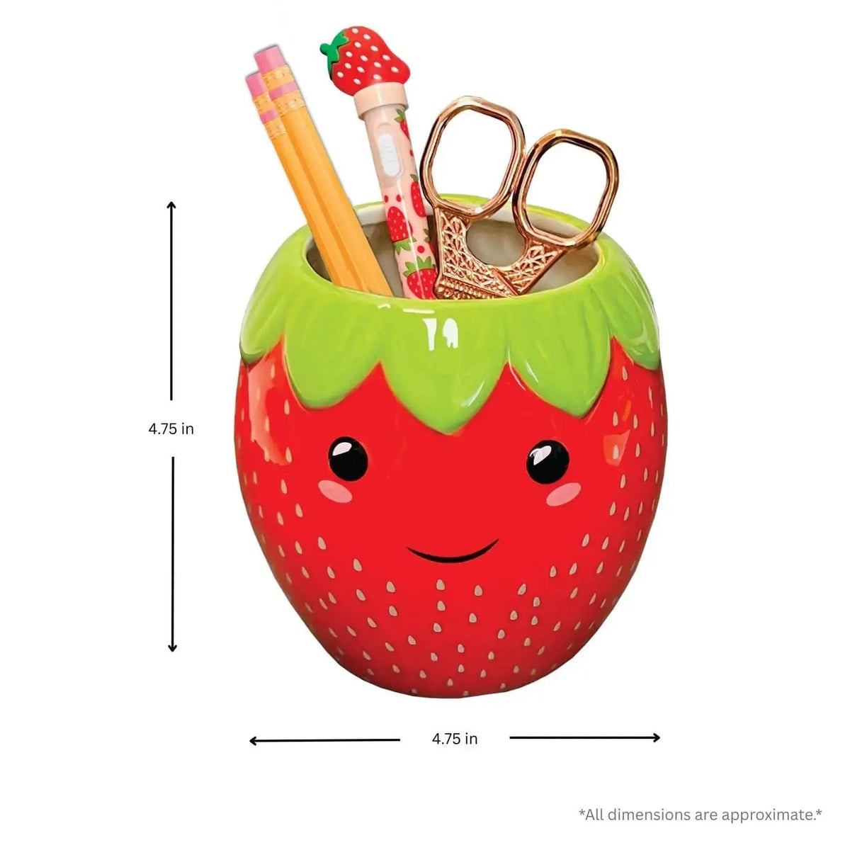 Strawberry Ceramic Pen Cup: The Fruity Desk Storage Streamline Ziya Blue