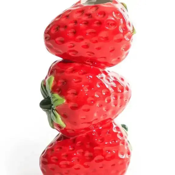 Strawberry Stack Vase - Berry Sweet Floral Decor McGowan & Rutherford Ltd Ziya Blue