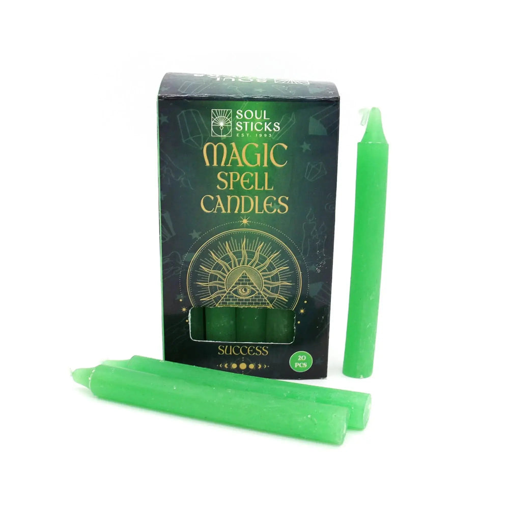 Success Spell Candles: Magic 20-Pack (Light Green) Designs by Deekay Inc. Ziya Blue