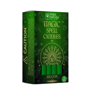 Success Spell Candles: Magic 20-Pack (Light Green) Designs by Deekay Inc. Ziya Blue