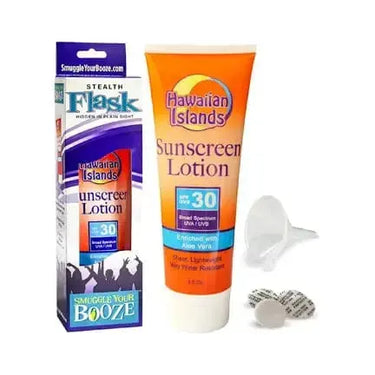 Sunscreen Bottle Stealth Flask: Hidden Booze Set Smuggle Your Booze Ziya Blue