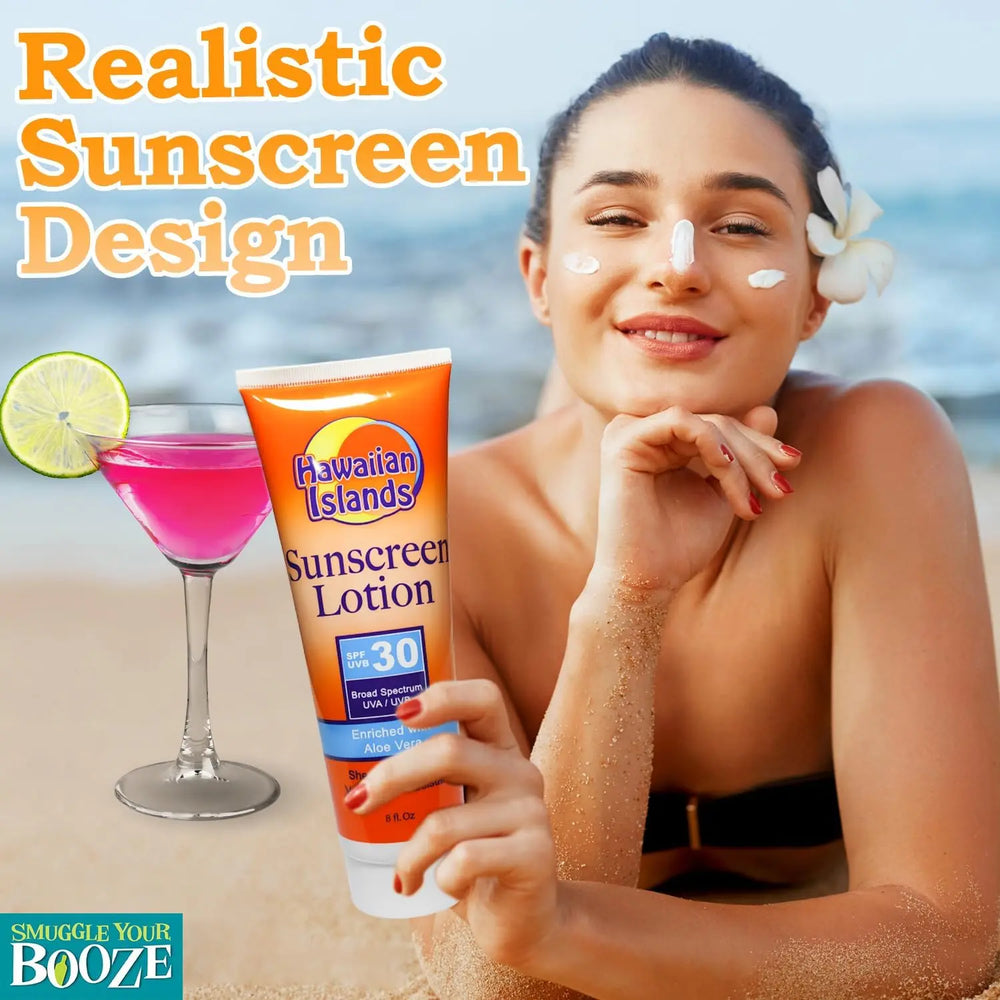 Sunscreen Bottle Stealth Flask: Hidden Booze Set Smuggle Your Booze Ziya Blue