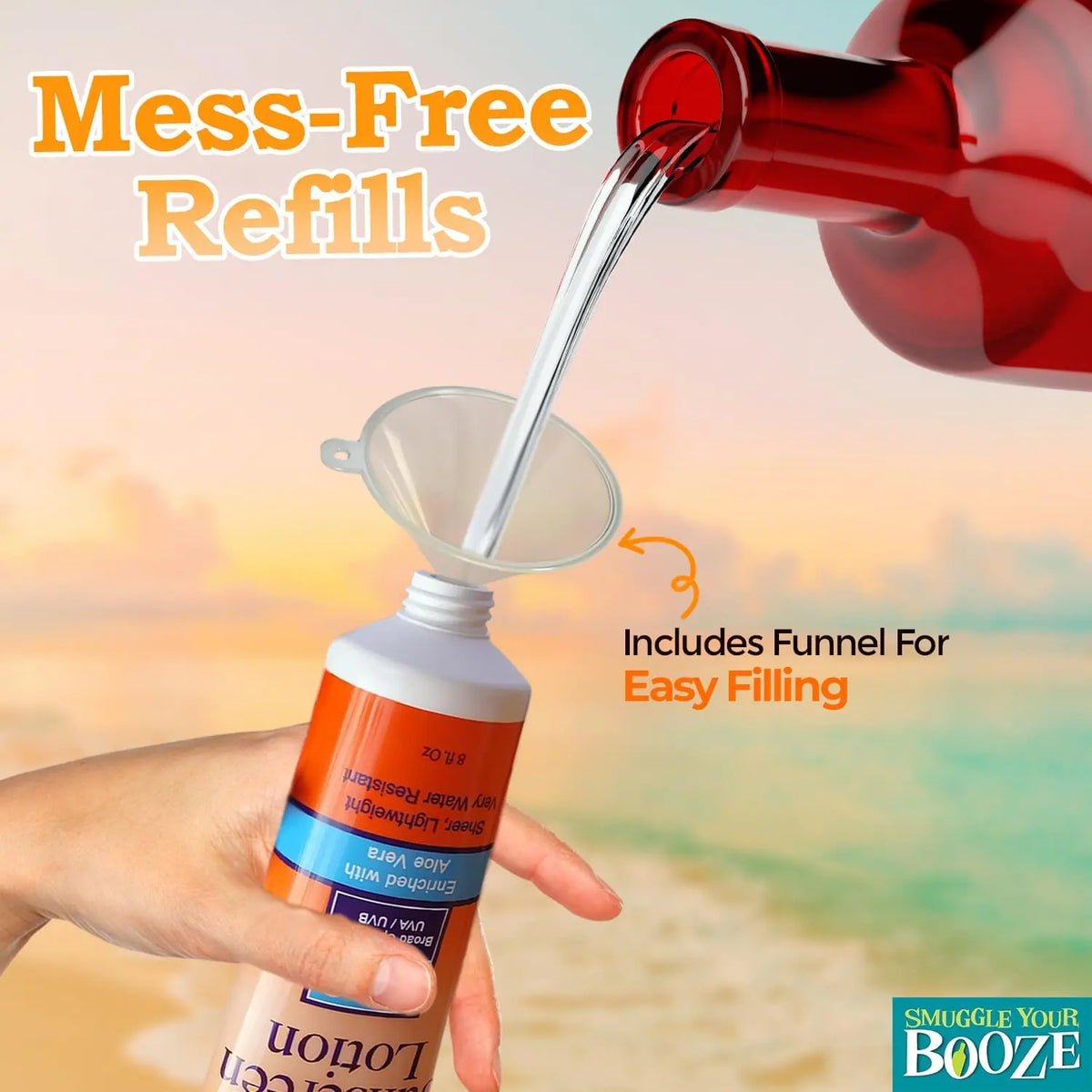 Sunscreen Bottle Stealth Flask: Hidden Booze Set Smuggle Your Booze Ziya Blue