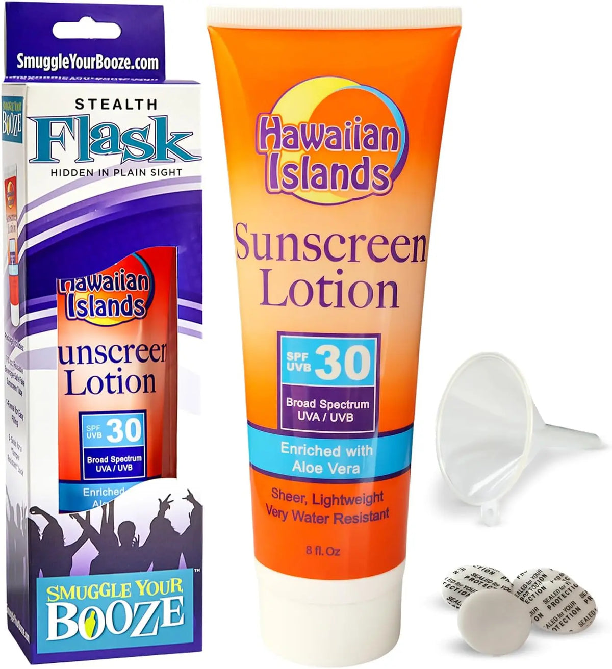 Sunscreen Bottle Stealth Flask: Hidden Booze Set Smuggle Your Booze Ziya Blue