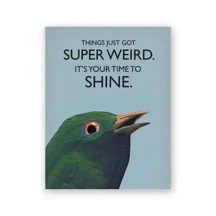 Super Weird Greeting Card: Funny Bird Greeting Maeve Toys Ziya Blue