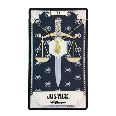 Tarot Card Necklace- Justice Sterling Silver Wildflower Co. Ziya Blue