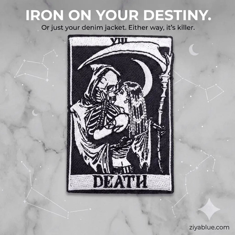 Tarot Patch | Death Kissing Embroidered Romantic Flair Ziya Blue Ziya Blue