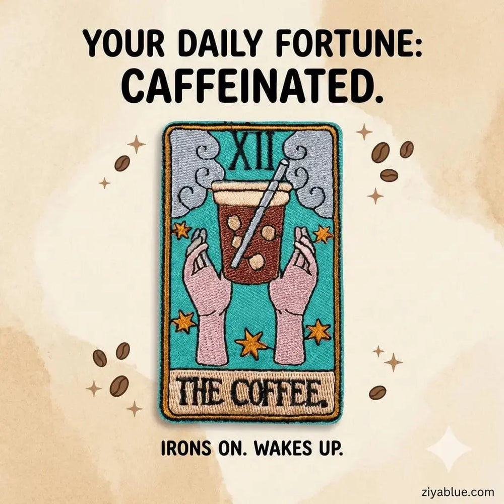 Tarot Patch | The Coffee Cup Embroidered Iron-On Ziya Blue Ziya Blue