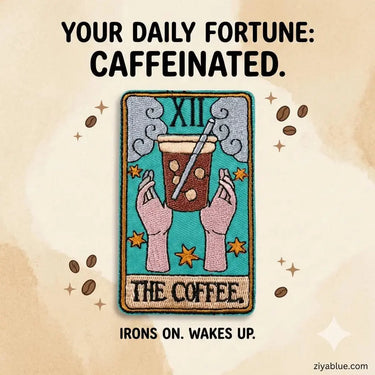 Tarot Patch | The Coffee Cup Embroidered Iron-On Ziya Blue Ziya Blue