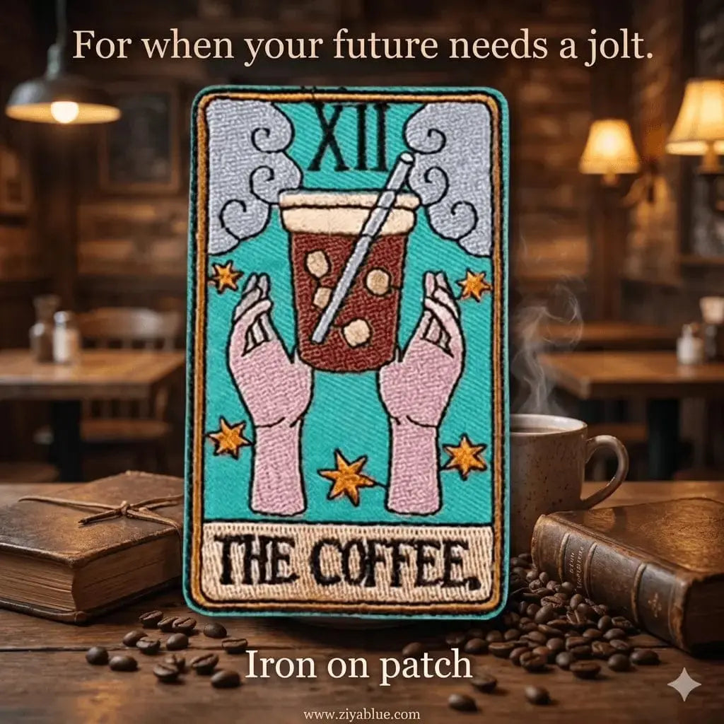 Tarot Patch | The Coffee Cup Embroidered Iron-On Ziya Blue Ziya Blue