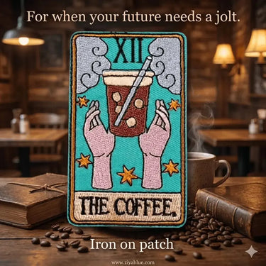 Tarot Patch | The Coffee Cup Embroidered Iron-On Ziya Blue Ziya Blue
