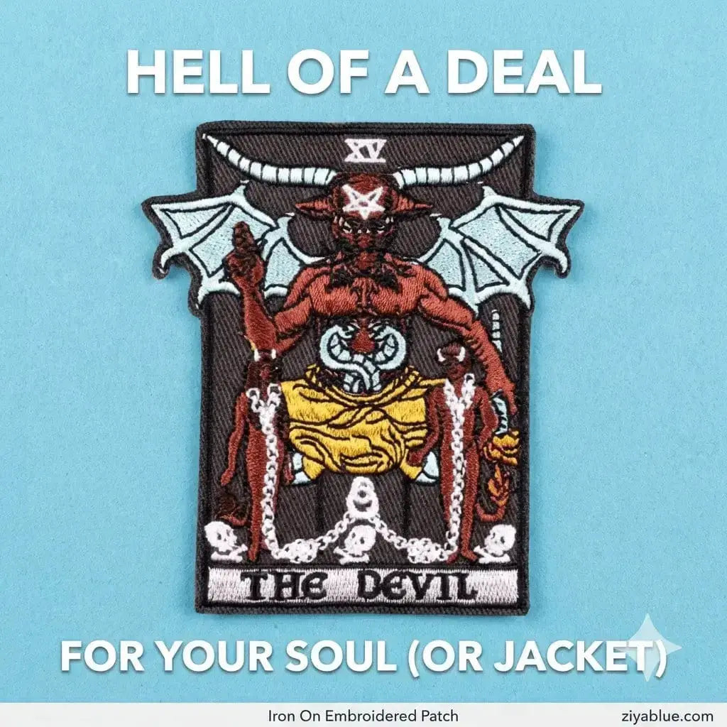 Tarot Patch | The Devil Iron-On Gothic Appliqué Ziya Blue Ziya Blue