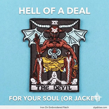 Tarot Patch | The Devil Iron-On Gothic Appliqué Ziya Blue Ziya Blue