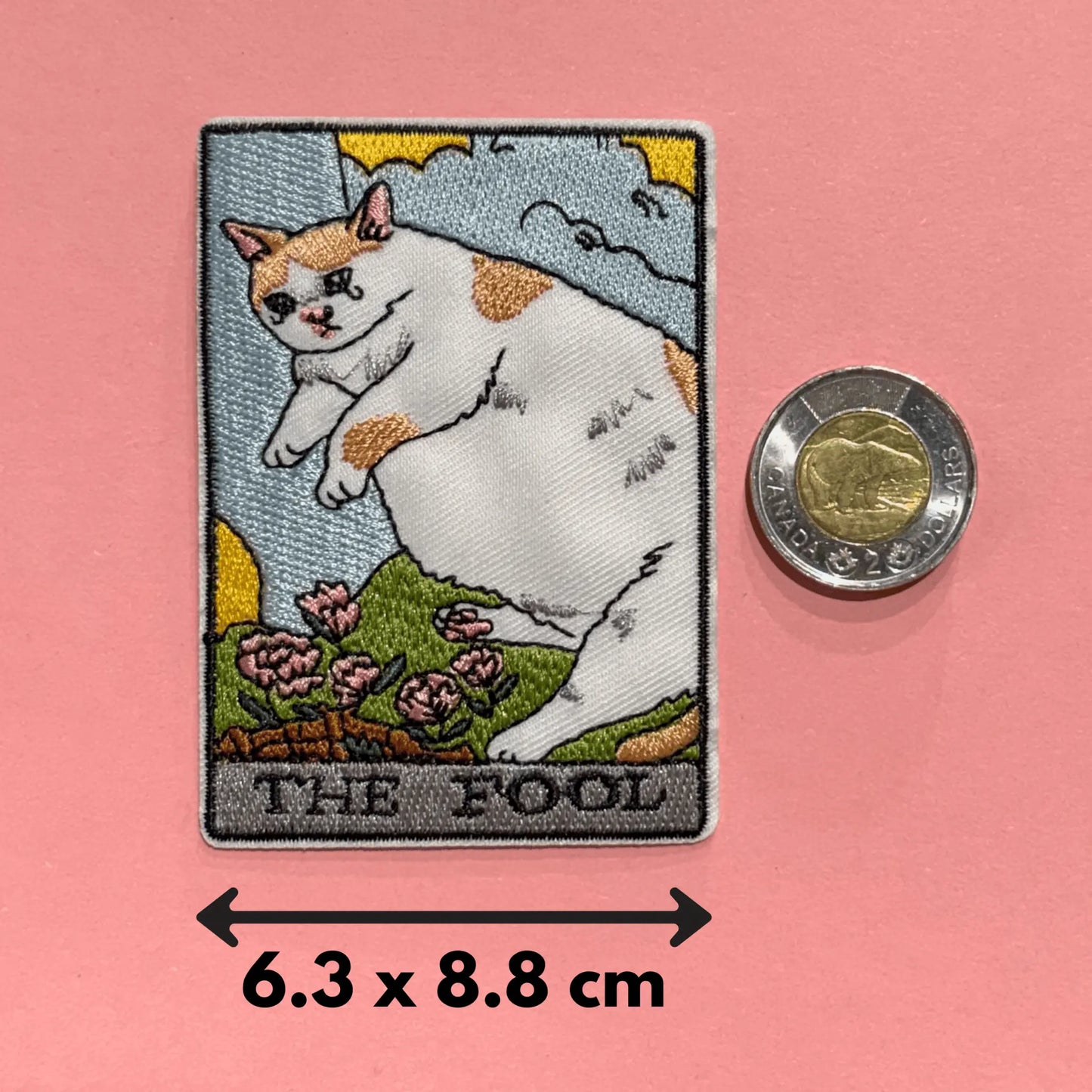 Tarot Patch | The Fool White Cat Embroidered Flair Ziya Blue Ziya Blue