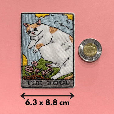Tarot Patch | The Fool White Cat Embroidered Flair Ziya Blue Ziya Blue