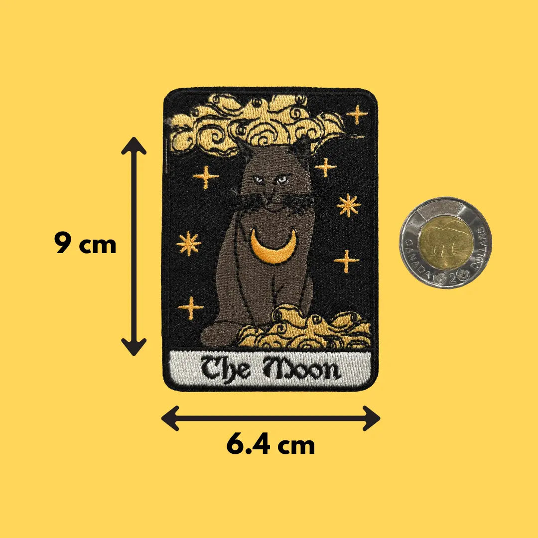 Tarot Patch | The Moon Cat Black Embroidered Flair Ziya Blue Ziya Blue