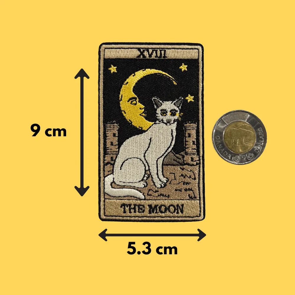 Tarot Patch | The Moon White Cat Embroidered Flair Ziya Blue Ziya Blue