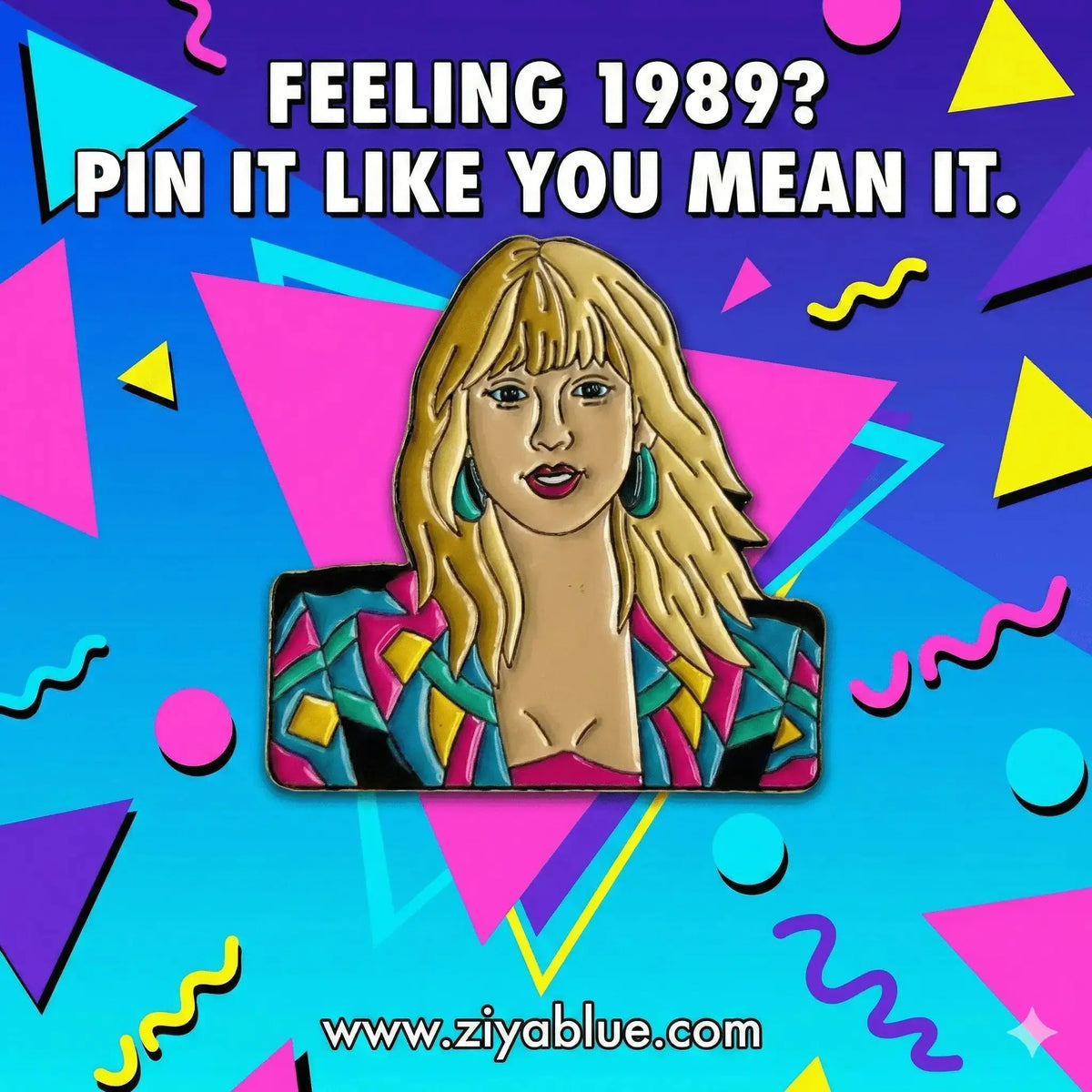 Taylor 1989 Enamel Pin | Deluxe Locking Back Accessory The Found Ziya Blue