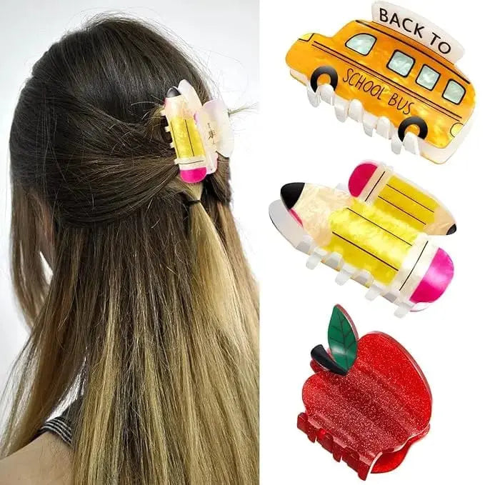 Teacher Mini Hair Claws: The Ultimate Classroom Warning Label 🍎🚌 Ziya Blue Ziya Blue