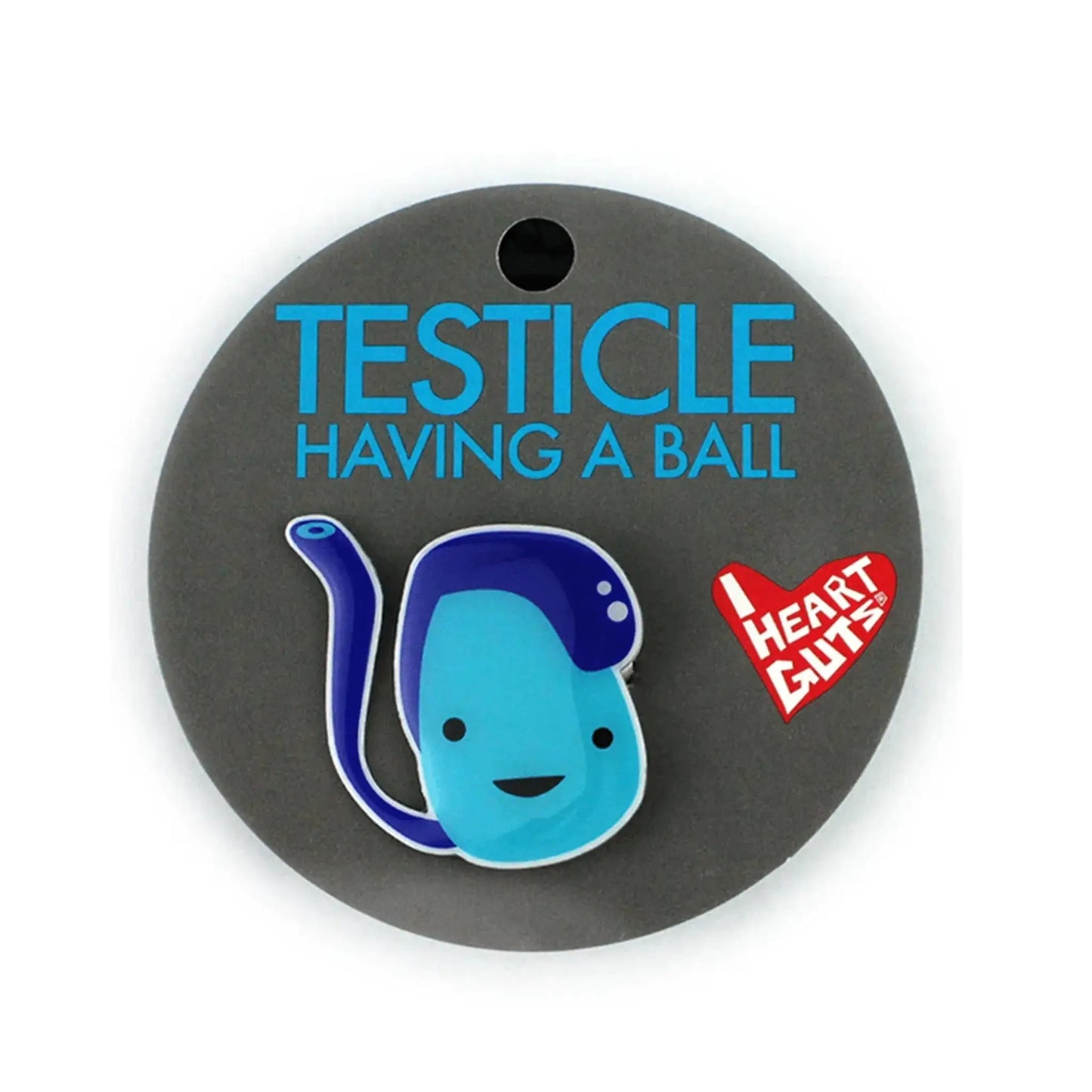 Testicle Pin | I Heart Guts "Having a Ball" Enamel Flair I Heart Guts Ziya Blue