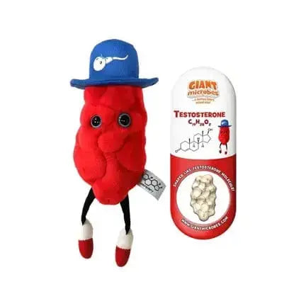 Testosterone Plush: The Big T Molecular Hug 🧬💪 Giant Microbes Ziya Blue