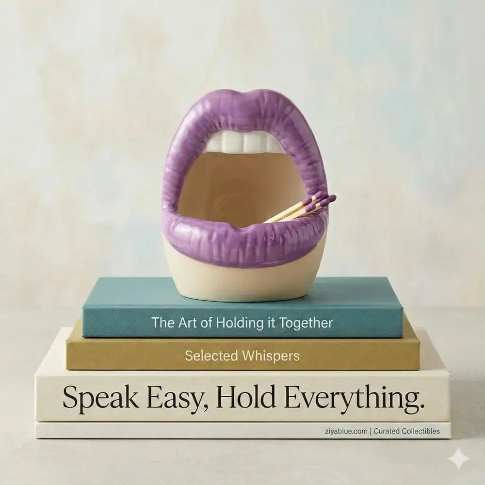 The Big Mouth Ashtray: Ceramic Multi-Color Smoking Holder Ziya Blue Ziya Blue