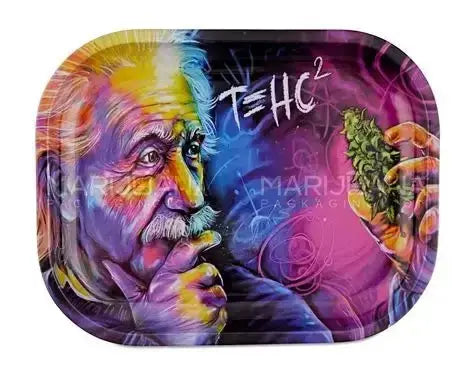 The Brilliant Genius Stoner Rolling Tray & Stash Tin Ziya Blue Ziya Blue
