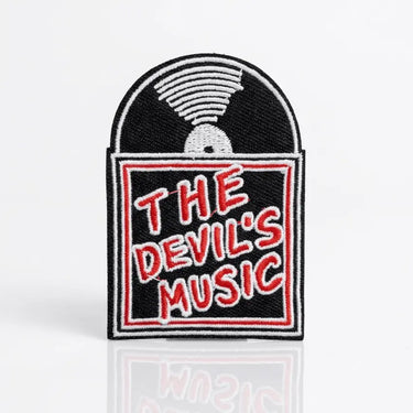 The Devil's Music Vinyl Record Patch for Rock Fans  Ziya Blue