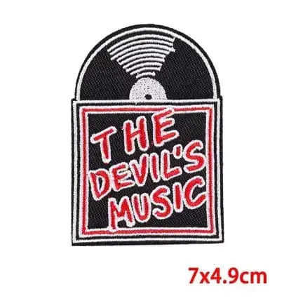 The Devil's Music Vinyl Record Patch for Rock Fans Ziya Blue Ziya Blue