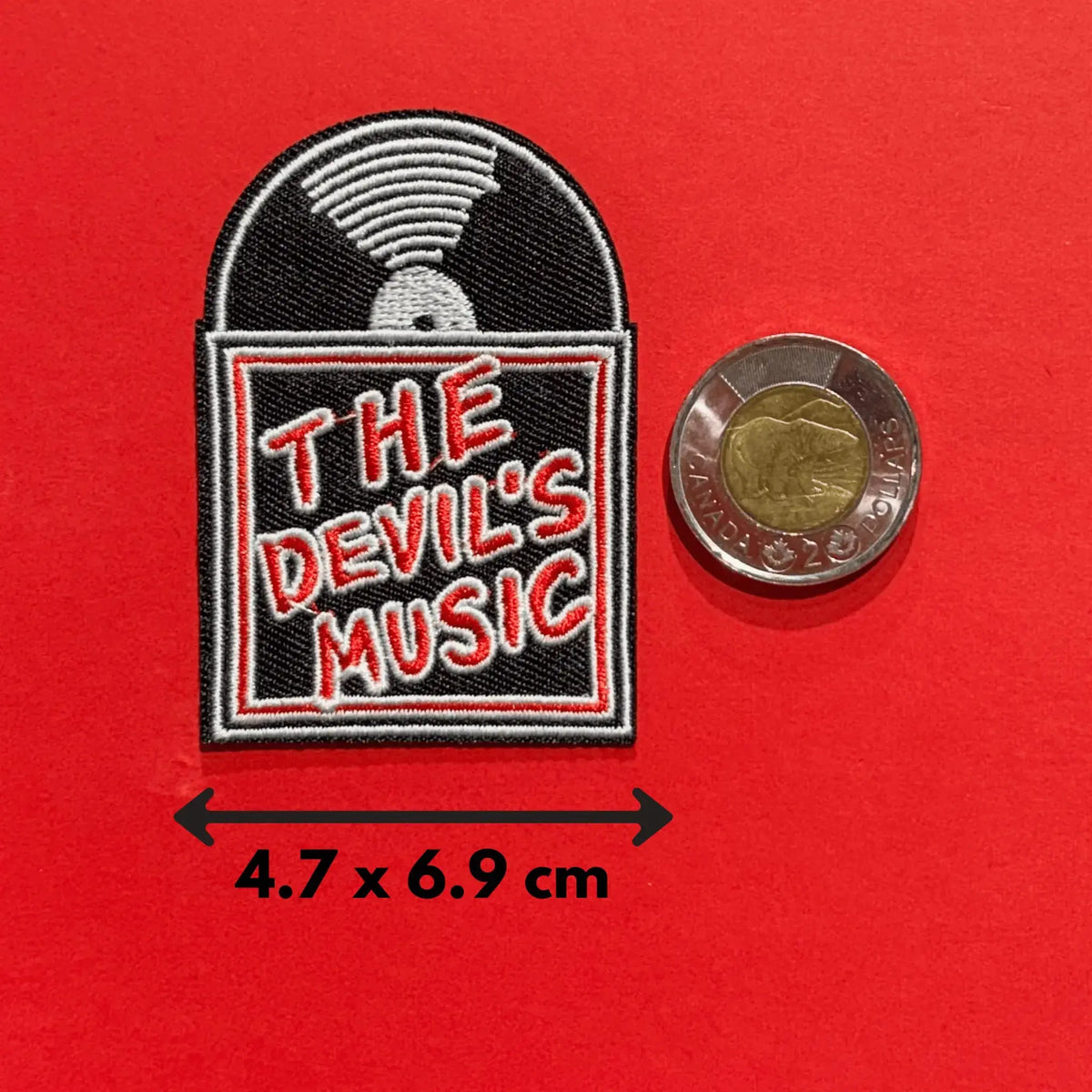 The Devil's Music Vinyl Record Patch for Rock Fans  Ziya Blue