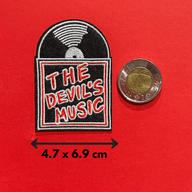 The Devil's Music Vinyl Record Patch for Rock Fans  Ziya Blue