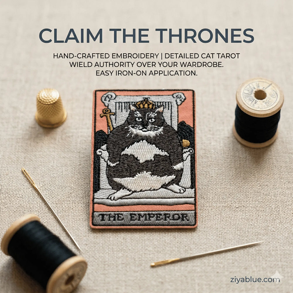 The Emperor Tarot Iron On Patch  Ziya Blue