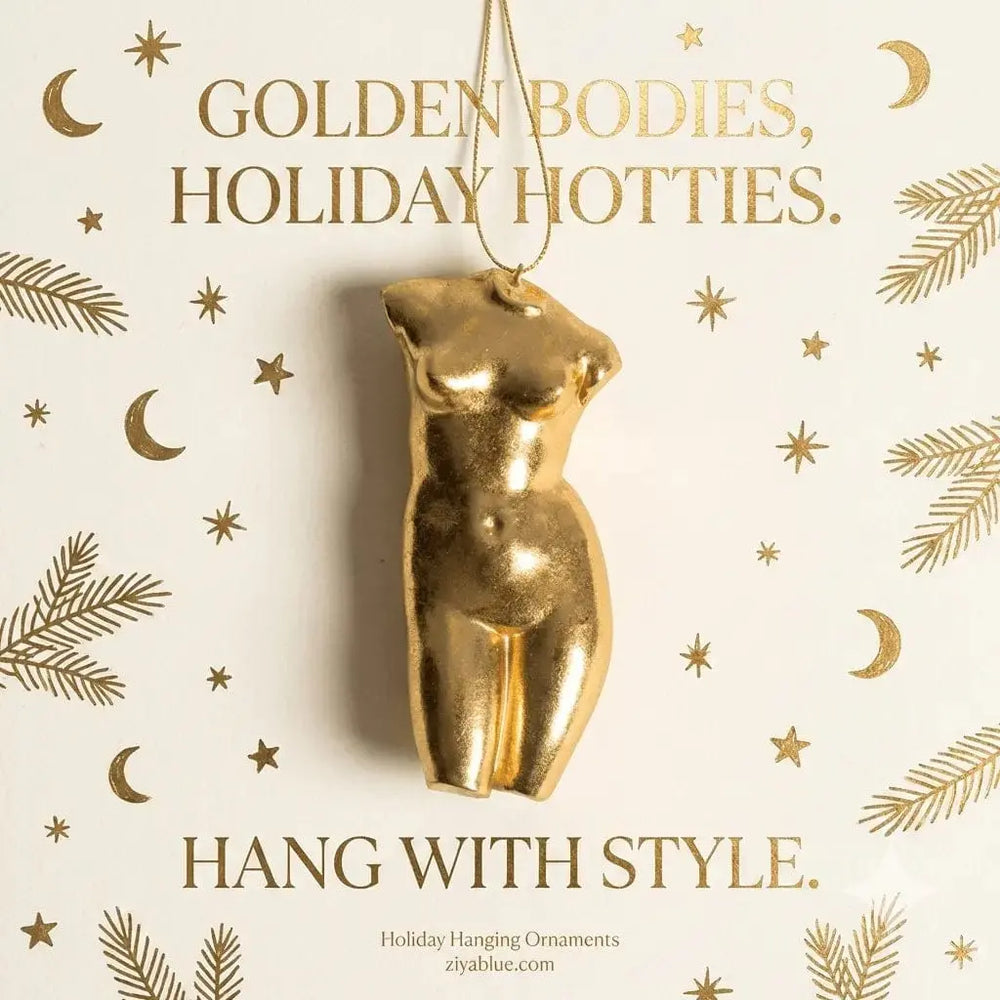 The Goddess Energy Gold Leaf Torso Ornament McGowan & Rutherford Ltd Ziya Blue