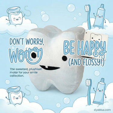 The Huggable Tooth Plushie for Wonderfully Weird Smiles I Heart Guts Ziya Blue