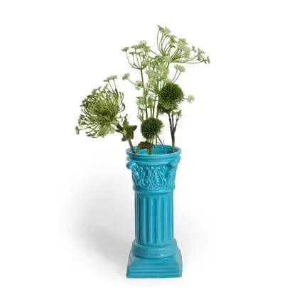 The Matte Light Blue Corinthian Column Vase McGowan & Rutherford Ltd Ziya Blue