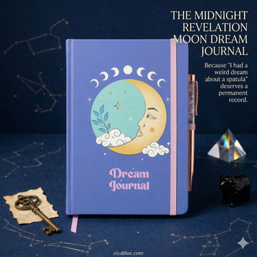 The Midnight Revelation Moon Dream Journal  Ziya Blue