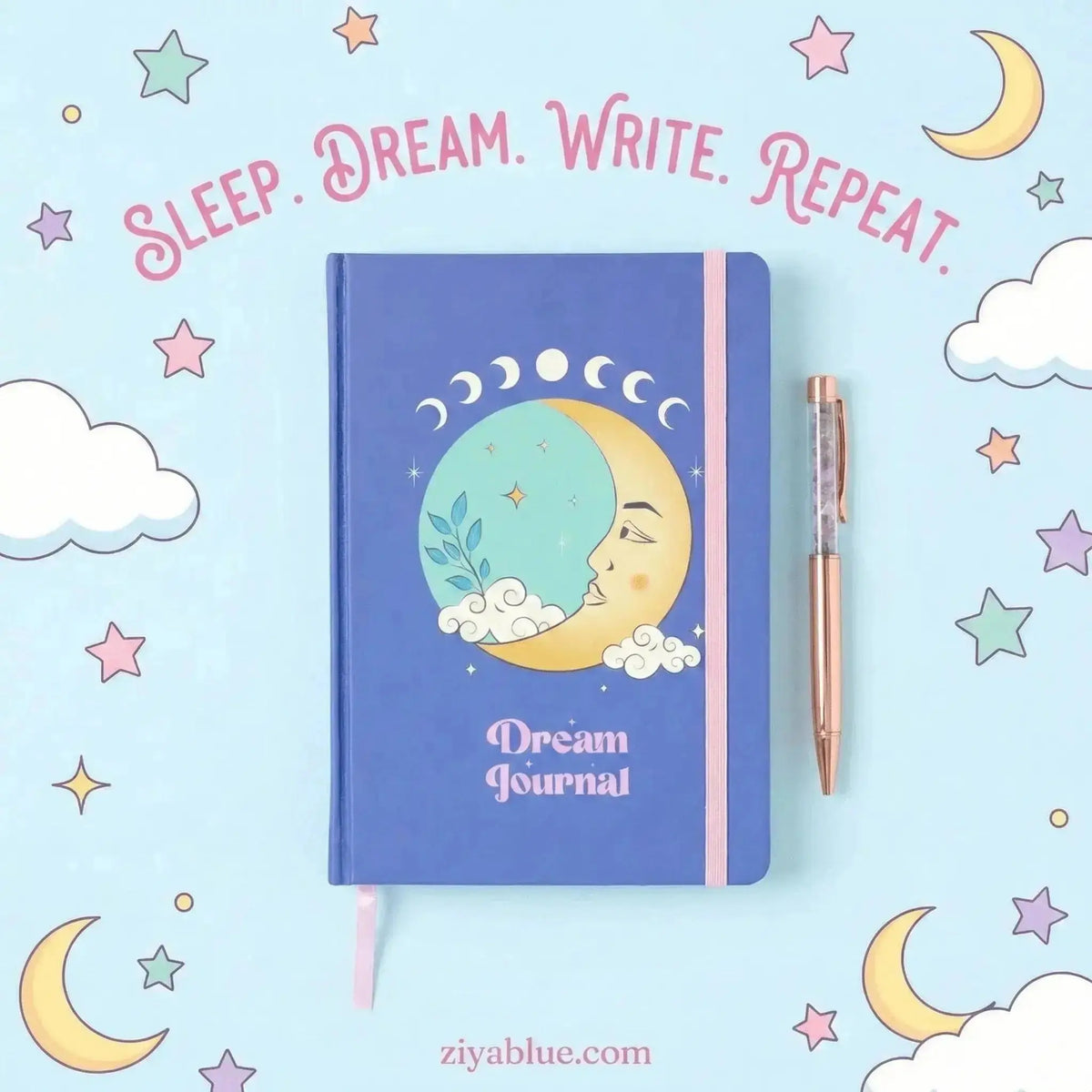 The Midnight Revelation Moon Dream Journal  Ziya Blue