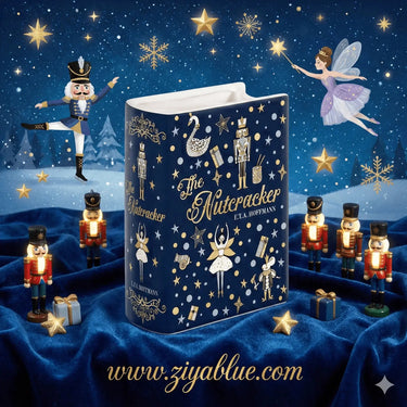 The Nutcracker Book vase Steel Mill Co. Ziya Blue