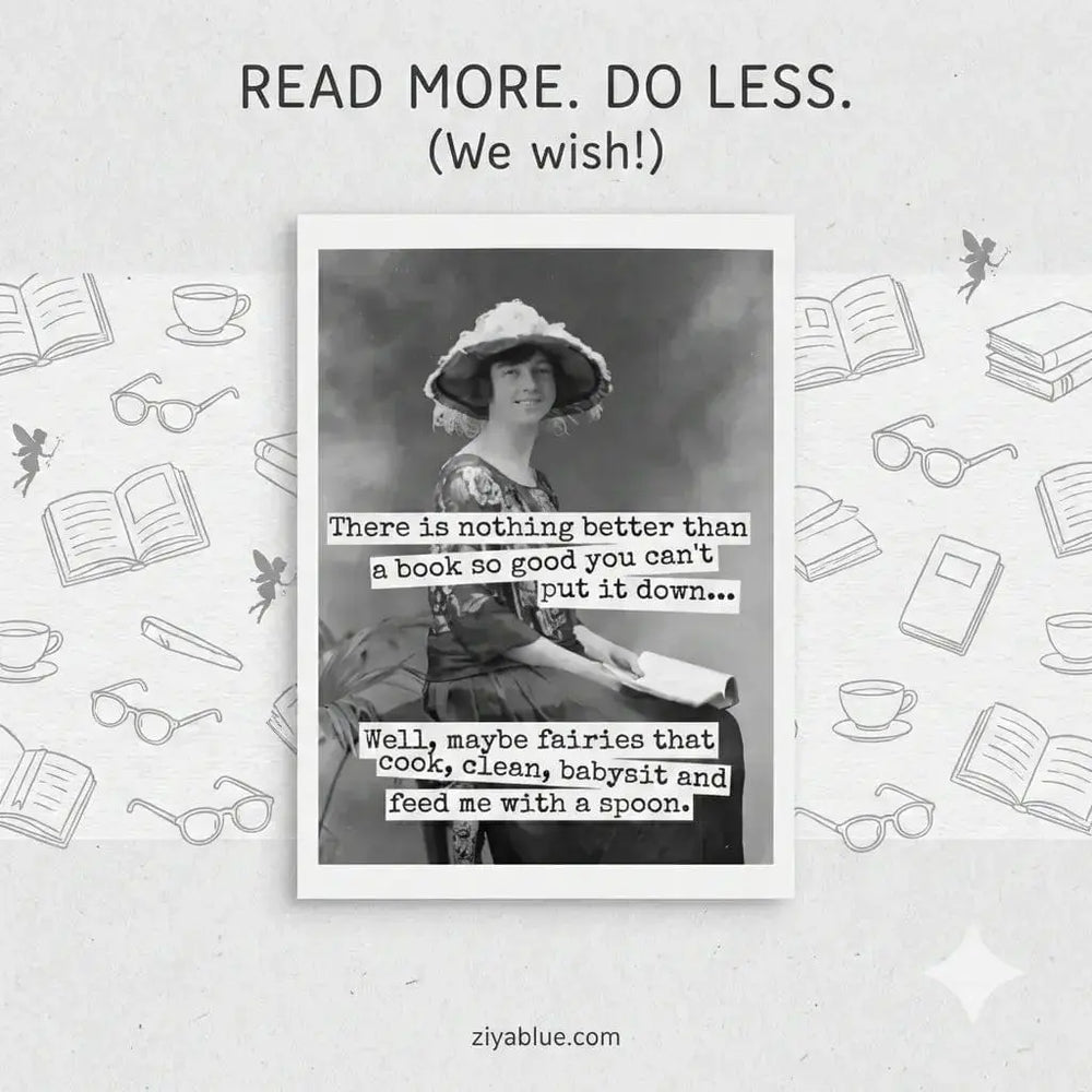 The Ultimate Book Lover Card for Wonderfully Weird Readers Ravens Rest Studio Ziya Blue