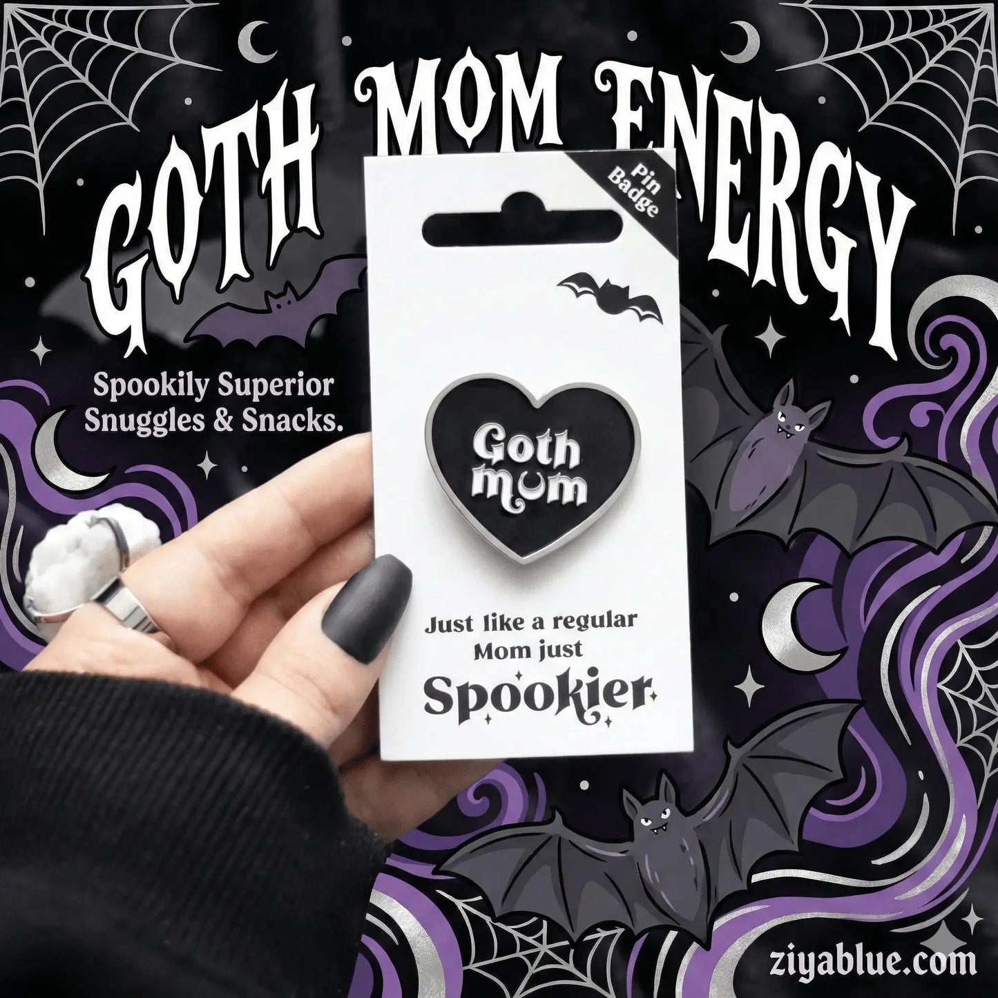 The Ultimate Goth Mum Pin for Alternative Mothers Something Different Ziya Blue