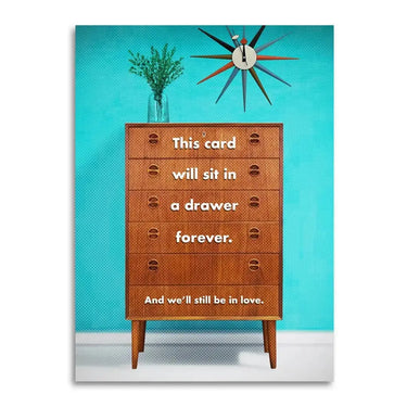 The "Drawer Forever" Funny Anniversary Card Bad Betty Greeting Co. Ziya Blue