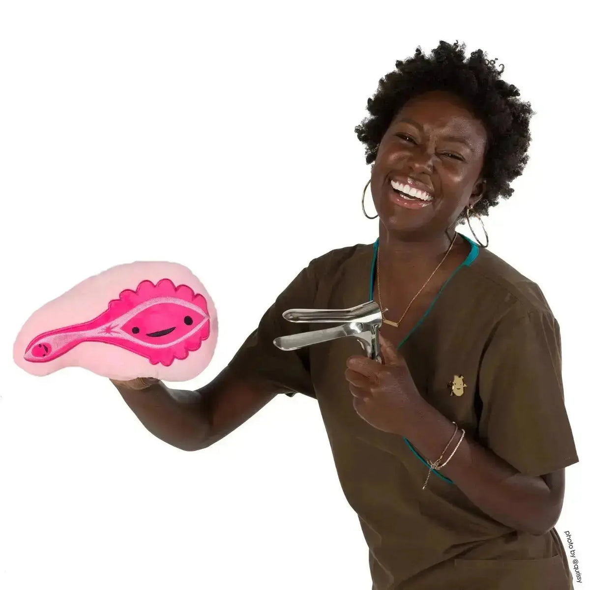 The "Happy Hoo-Ha" Vagina Plushie Zip Pouch I Heart Guts Ziya Blue