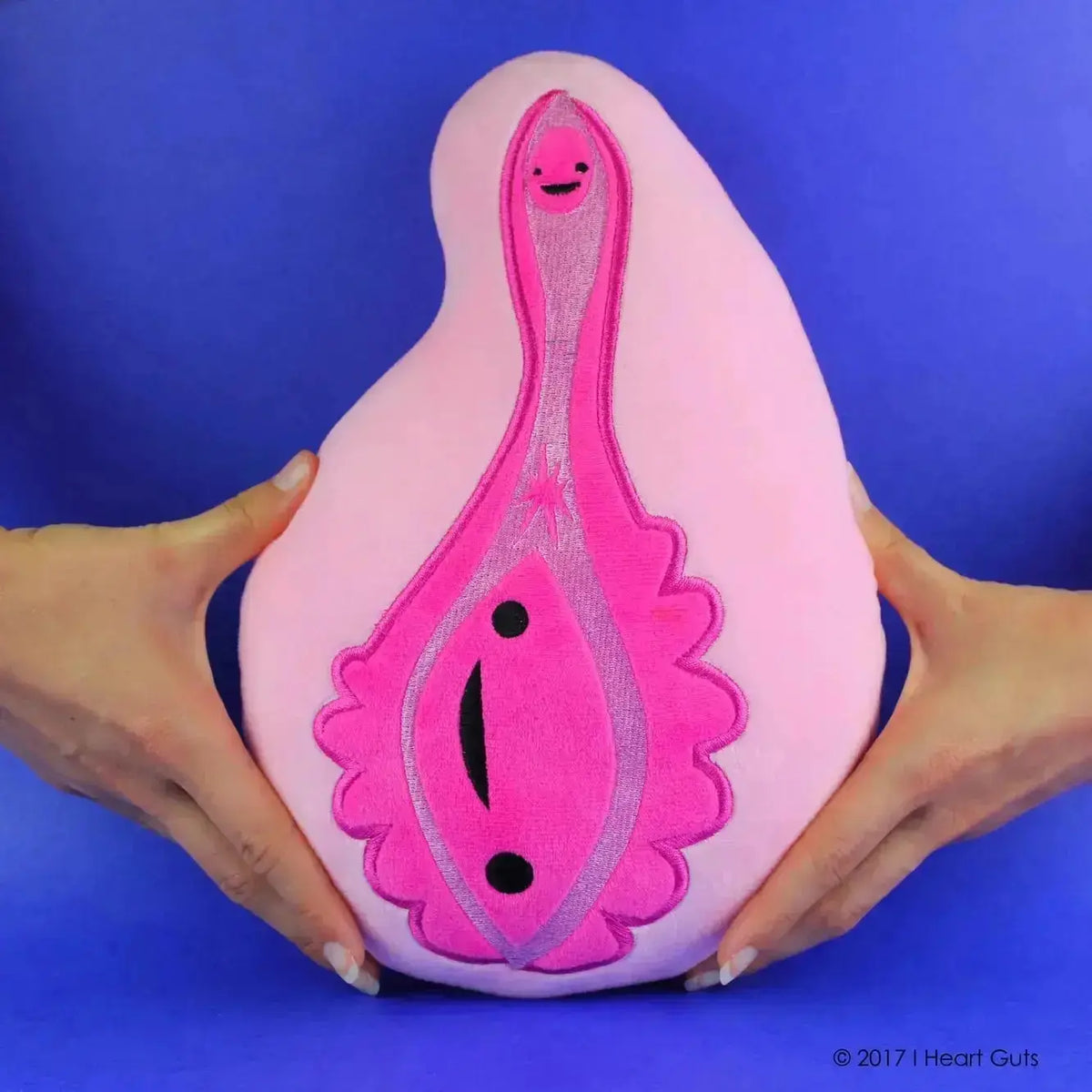 The "Happy Hoo-Ha" Vagina Plushie Zip Pouch I Heart Guts Ziya Blue