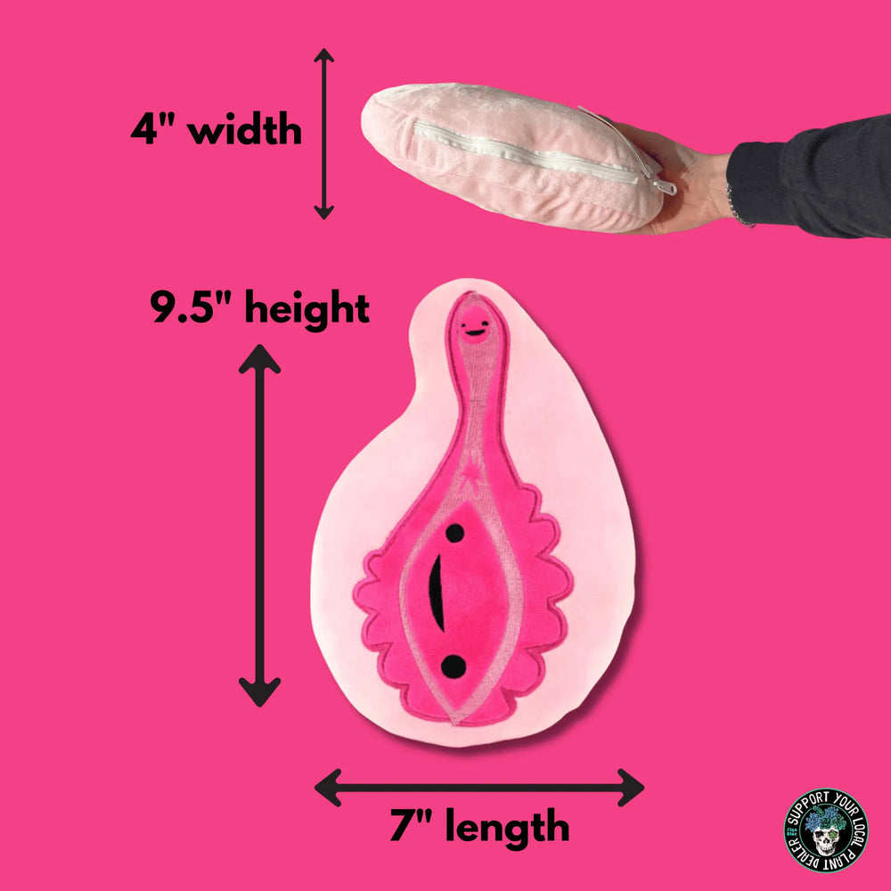 The "Happy Hoo-Ha" Vagina Plushie Zip Pouch I Heart Guts Ziya Blue