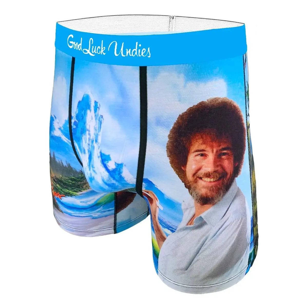 The "Happy Mountain" Men's Bob Ross Underwear Good Luck Sock Ziya Blue
