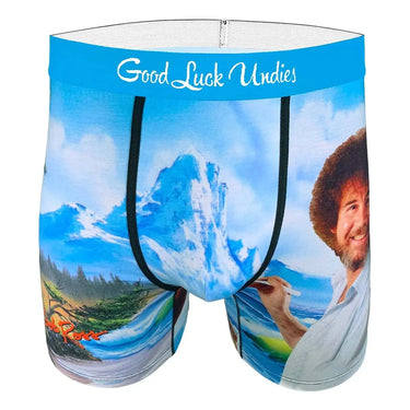 The "Happy Mountain" Men's Bob Ross Underwear Good Luck Sock Ziya Blue