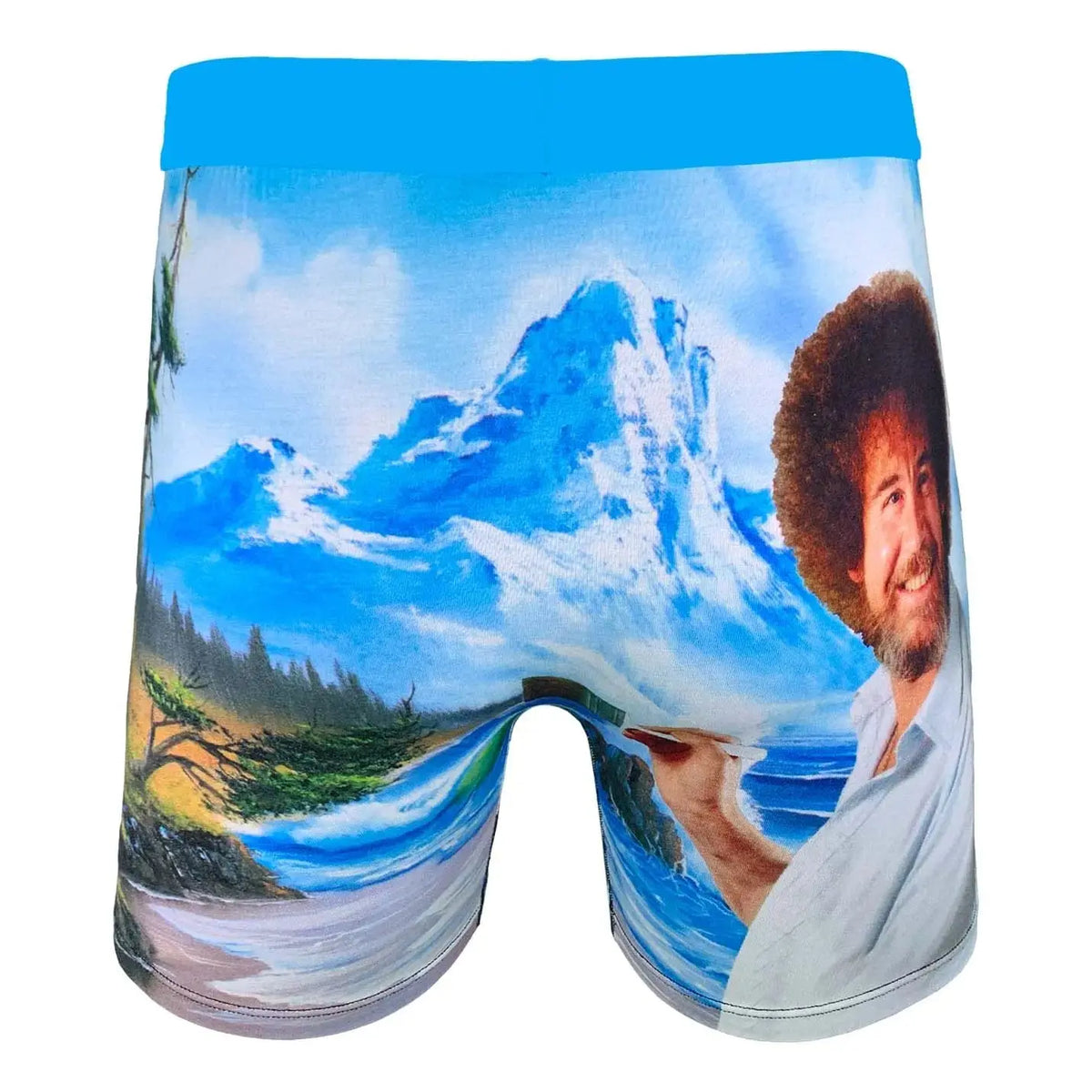 The "Happy Mountain" Men's Bob Ross Underwear Good Luck Sock Ziya Blue